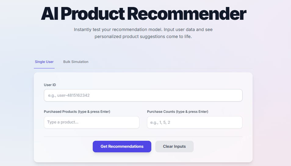 Product Recommendation Project Visual